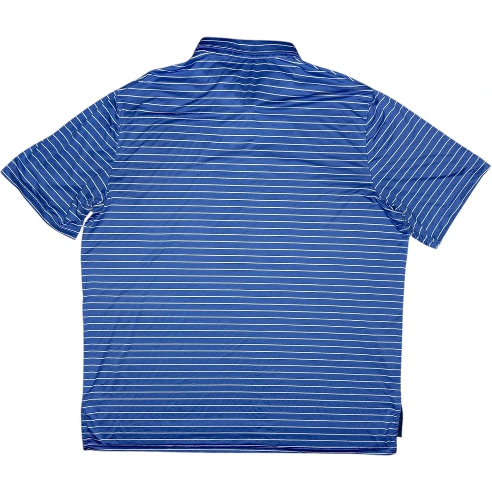 RLX Ralph Lauren Mens XL Golf Polo Featherweight Performance Stretch Blue Stripe
